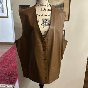 Brown Leather Men’s Vest 2XLT Irvine Park